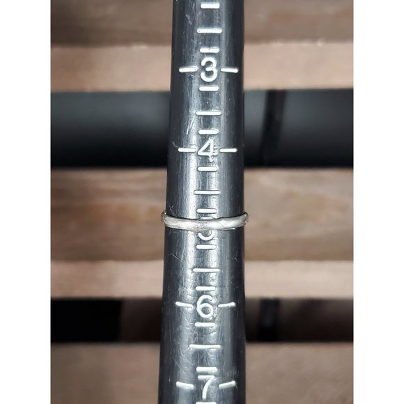 Size 5 Sterling Silver Rough Red Topaz Gem Petite Band Ring - Picture 5 of 7